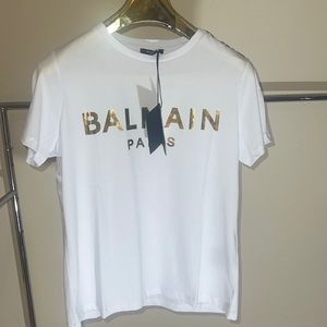 Balmain logo print shorts sleeve T shirt